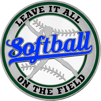 Royal Blue "Softball" with Dark Green Outer Circular Borders